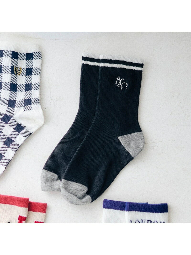 apres les cours 4柄アソートソックス エフオーオンラインストア 靴下・レッグウェア 靴下 ホワイト ブラック