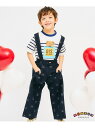 【SALE/50%OFF】apres les cours チロルチョコ*tiny bear サスペンダー付きパンツ 10分丈 エフオーオンラインストア パンツ その他のパンツ ブルー【RBA_E】