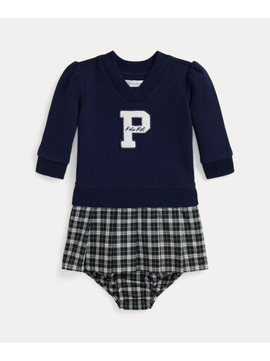 POLO RALPH LAUREN (ベビー)フリース スウェットシャツ ドレス & ブルマー ラルフローレン マタニティウェア・ベビー用品 ロンパース・カバーオール ネイビー【送料無料】 POLO RALPH LAUREN (ベビー)フリース スウェットシャツ ドレス & ブルマー ラルフローレン マタニティウェア・ベビー用品 ロンパース・カバーオール ネイビー【送料無料】