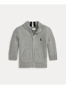 POLO RALPH LAUREN (ベビー)コットン フルジップ セーター ラルフローレン トップス ニット グレー【送料無料】
