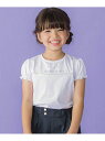 【SALE/30%OFF】BeBe Petits Pois Vert パールラインパフスリーブ天竺Tシャツ(95~160cm) ベベ オンライン ストア トップス カットソー・Tシャツ ブラック ホワイト【RBA_E】【送料無料】