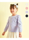 【SALE/50%OFF】any FAM KIDS スナップボタン リボンカーディガン エニィファム トップス カーディガン ネイビー ベージュ ピンク ブルー...
