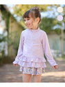 【SALE/20%OFF】any FAM KIDS 裾フリル ラッシュガード エニィファム 水着・スイムグッズ 水着 ベージュ パープル【RBA_E】