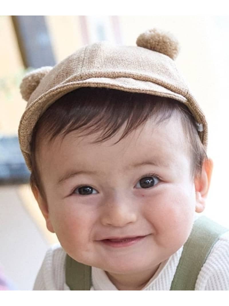 【SALE／50%OFF】petit main 耳付きキャップ ナルミヤオンライン マタニティウェア・ベビー用品 その他のベビーグッズ ホワイト ベージュ【RBA_E】