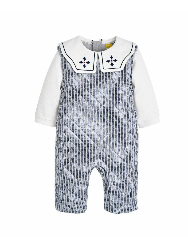 【SALE／50%OFF】moimoln 【2点セット】キルティングビッグカラーカバーオール&帽子 モイモルン マタニティウェア・ベビー用品 ロンパース・カバーオール ブルー【RBA_E】【送料無料】 2