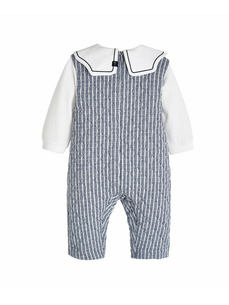 【SALE／50%OFF】moimoln 【2点セット】キルティングビッグカラーカバーオール&帽子 モイモルン マタニティウェア・ベビー用品 ロンパース・カバーオール ブルー【RBA_E】【送料無料】 3