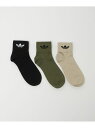 UNITED ARROWS green label relaxing <adidas Originals>ミッド アンクル ソックス 3足組 / キッズ 17cm-18cm ユナイテッドアローズ グリーンレーベルリラクシング 靴下・レッグウェア 靴下 グリーン