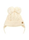【SALE/50%OFF】petit main BABY Wぽんぽんニット帽 ナルミヤオンライン 帽子 ニット帽・ビーニー ホワイト ピンク グレー【RBA_E...