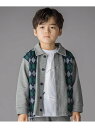 【SALE/30%OFF】BeBe Petits Pois Vert 【お揃い】アーガイル+裏毛切り替え襟付きカーディガン(95~150cm) ベベ オンライン...