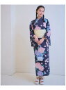 【SALE/30%OFF】Lovetoxic 【初コラボ!】【HIBIYA-KADAN】紫陽花2WAY浴衣 ナルミヤオンライン 着物・浴衣・和装小物 浴衣 ネイビー ホワイト【RBA_E】【送料無料】