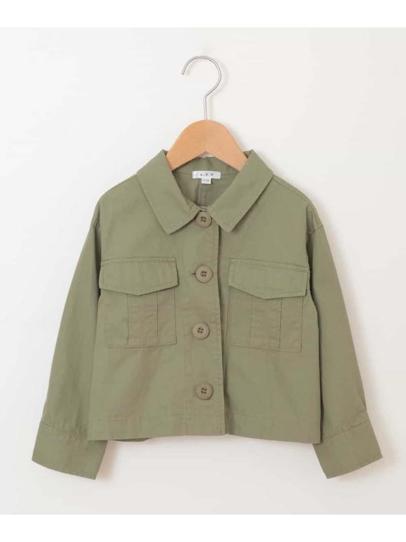 【SALE／70%OFF】a.v.v [100-130]ミリタリーシャツジャケット[WEB限定サイズ] アー・ヴェ・ヴェ ジャケット・アウター その他のジャケット・アウター カーキグリーン【RBA_E】のサムネイル