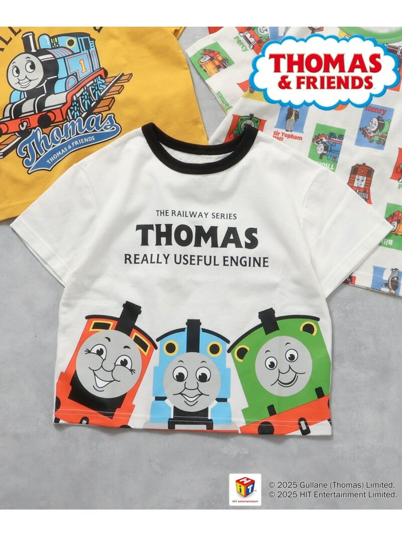 【SALE／50%OFF】apres les cours きかんしゃトーマス 4柄モチーフTシャツ エフオーオンラインストア トップス カットソー・Tシャツ イエロー ホワイト レッド【RBA_E】のサムネイル