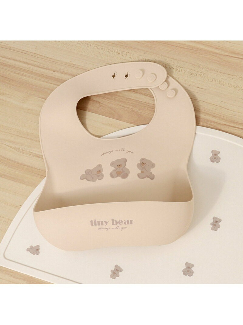 【SALE/9%OFF】apres les cours tiny bear シリコンビブ エフオーオンラインストア マタニティウェア・ベビー用品 スタイ・よだれかけ ベージュ ホワイト【RBA_E】