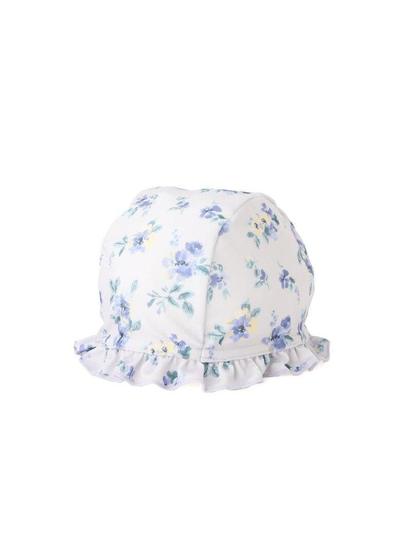 petit main SWIM花柄スイムキャップ ナルミヤオンライン 帽子 その他の帽子 ブルー ホワイト