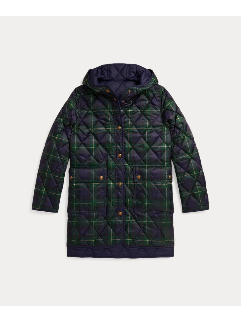 POLO RALPH LAUREN (ガールズ 7才~16才)チェック キルテッド リバーシブル フーデッド ジャケット ラルフローレン ジャケット・アウター ...