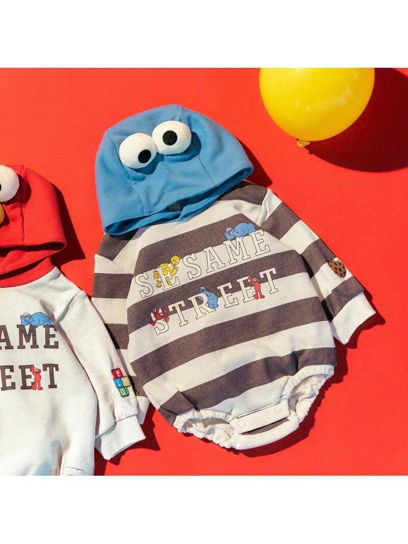 apres les cours WEB限定 セサミストリート フード付きボディースーツ エフオーオンラインストア マタニティウェア・ベビー用品 その他のベビーグッズ ブルー レッド【送料無料】のサムネイル