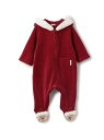 【SALE/50%OFF】petit main Xmas なりきりカバーオール ナルミヤオンライン マタニティウェア・ベビー用品 ロンパース・カバーオール ベージュ レッド【RBA_E】(4)