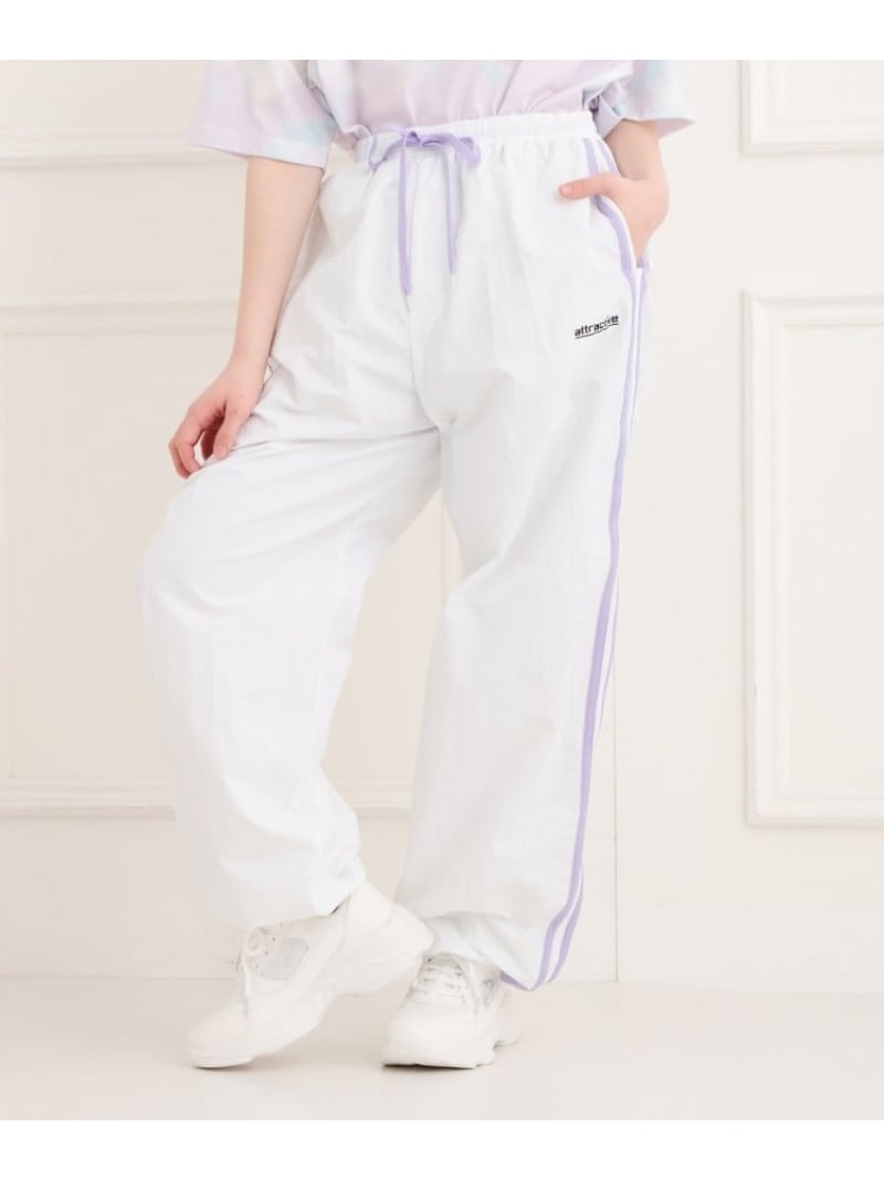 【SALE／55%OFF】PINK-latte ナイロンライントラックパンツ ピンク ラテ パンツ その他のパンツ ブルー ホワイト ピンク ブラック【RBA_E】(4)