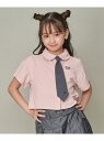 【SALE/50%OFF】JENNI love 【セットアイテム】チェーンネクタイ付き半そでブラウス ジェニィオンラインショップ トップス シャツ・ブラウス ピンク ホワイト ブルー【RBA_E】