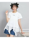 【SALE/20%OFF】PINK-latte 【セットアイテム】2WAYレースビスチェ+トップス ピンク ラテ トップス カットソー・Tシャツ ホワイト ブラック【RBA_E】
