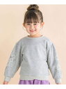 Noeil aime BeBe ラメ裏毛袖お花プリントトレーナー(80~130cm) ベベ オンライン ストア トップス スウェット・トレーナー ピンク グレー...