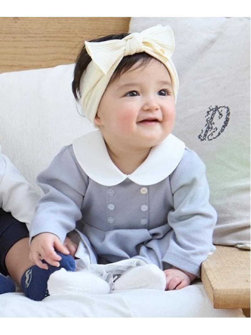 【SALE／50%OFF】petit main 【POLO BCS】衿つきワンピロンパース ナルミヤオンライン マタニティウェア・ベビー用品 ロンパース・カバーオール ピンク グレー【RBA_E】のサムネイル