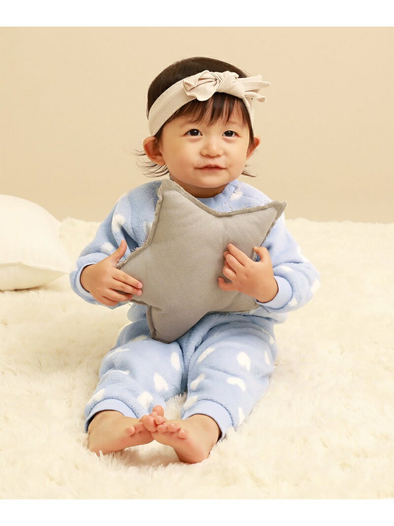 devirock 【2点セット】ガールズベビー フリースルームウェア パジャマ 部屋着 デビロック インナー・ルームウェア パジャマ ブルー ホワイト パープルのサムネイル