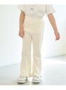 Lycee mine 【大人気カラー再入荷】【ともパン】裾フリルフレアパンツ ナルミヤオンライン パンツ その他のパンツ ホワイト ブルー パープル グリーン