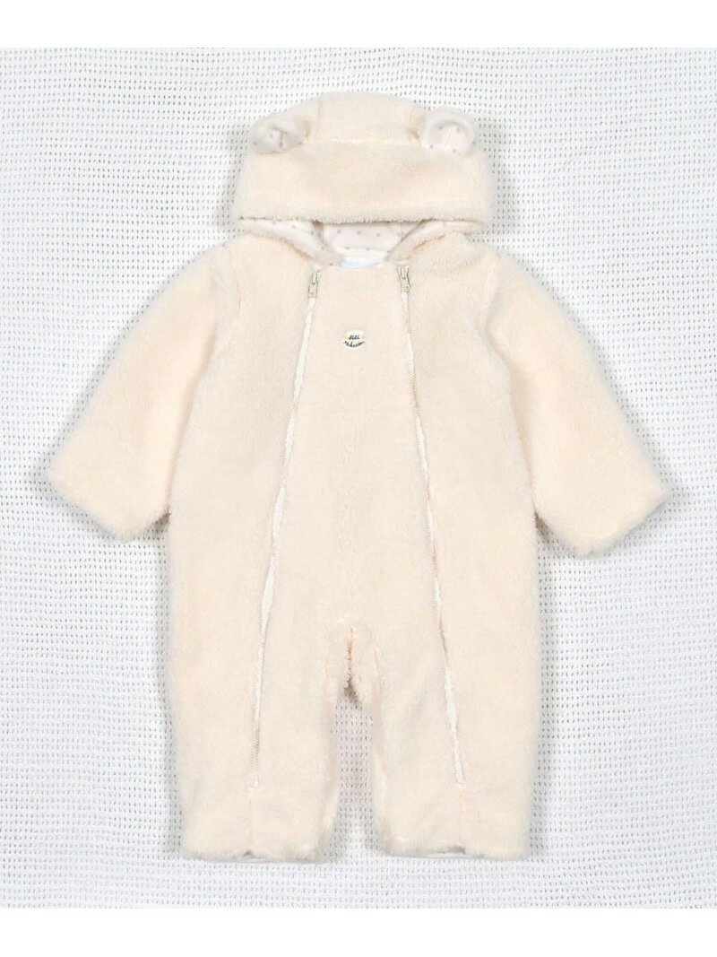 fillot de bebe reduction モコモコミミ付フリースバギーオール(60~80cm) ベベ オンライン ストア マタニティウェア・ベビー用品 おくるみ ホワイト ピンク グリーン【送料無料】