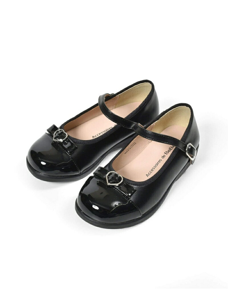 BeBe 合皮エナメル切替シューズ(16~21cm) ベベ オンライン ストア シューズ・靴 ブーツ グレー ブラッ..