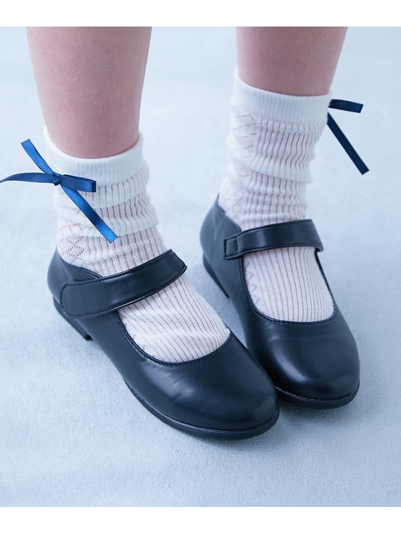 devirock フォーマル バレエシューズ 子供服 キッズ 女の子 フォーマル シューズ 靴 26SS デビロック シューズ・靴 レースアップ・ドレスシューズ ブラック ホワイト