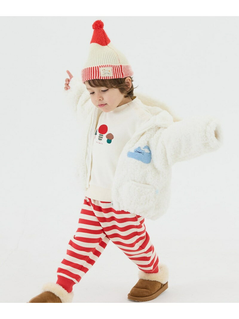 moimoln フード付きキャットボアフリースジャケット モイモルン ジャケット・アウター その他のジャケット・アウター ホワイト【送料無料】