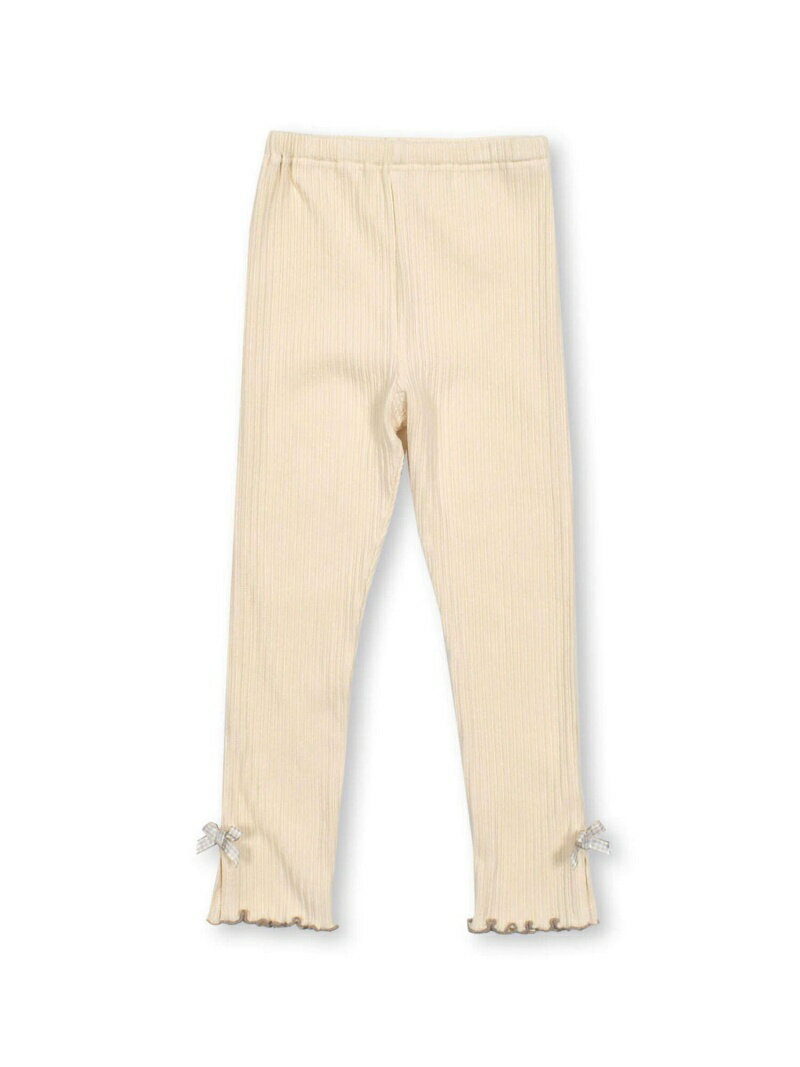SLAP SLIP 裾チェック柄リボン付レギンス(80~130cm) ベベ オンライン ストア 靴下・レッグウェア レギンス・スパッツ ホワイト ピンク グレー