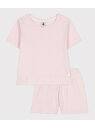 PETIT BATEAU 半袖パジャマ プチバトー インナー・ルームウェア パジャマ ピンク【送料無料】