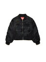 DIESEL キッズ ジャケット サテン ディーゼル ジャケット・アウター ブルゾン・ジャンパー ブラック【送料無料】