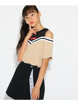 【SALE／34%OFF】PINK-latte メッシュV切替肩あきトップス ピンク ラテ カットソー【RBA_S】【RBA_E】