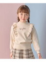 【SALE/50%OFF】ANY KIDS 肩フリル しあわせタッチ ニット エニィ トップス ニット ベージュ ブルー ピンク【RBA_E】