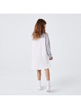 LACOSTE GIRLSバックプリーツクルーネックスウェットドレス ラコステ ワンピース シャツワンピース グレー ネイビー【送料無料】