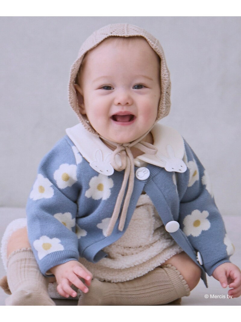 petit main 【dick bruna】花柄ニットカーディガン ナルミヤオンライン マタニティウェア・ベビー用品 ベビートップス ブルー ベージュ