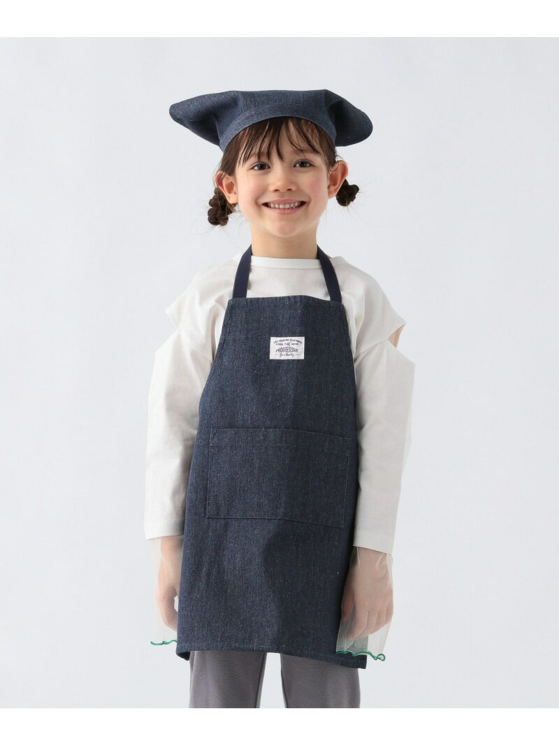 楽天Rakuten Fashion KidsBAYFLOW [三角巾付き♪]デニムエプロン（KIDS） ベイフロー 食器・調理器具・キッチン用品 その他の食器・調理器具・キッチン用品 ネイビー ブルー