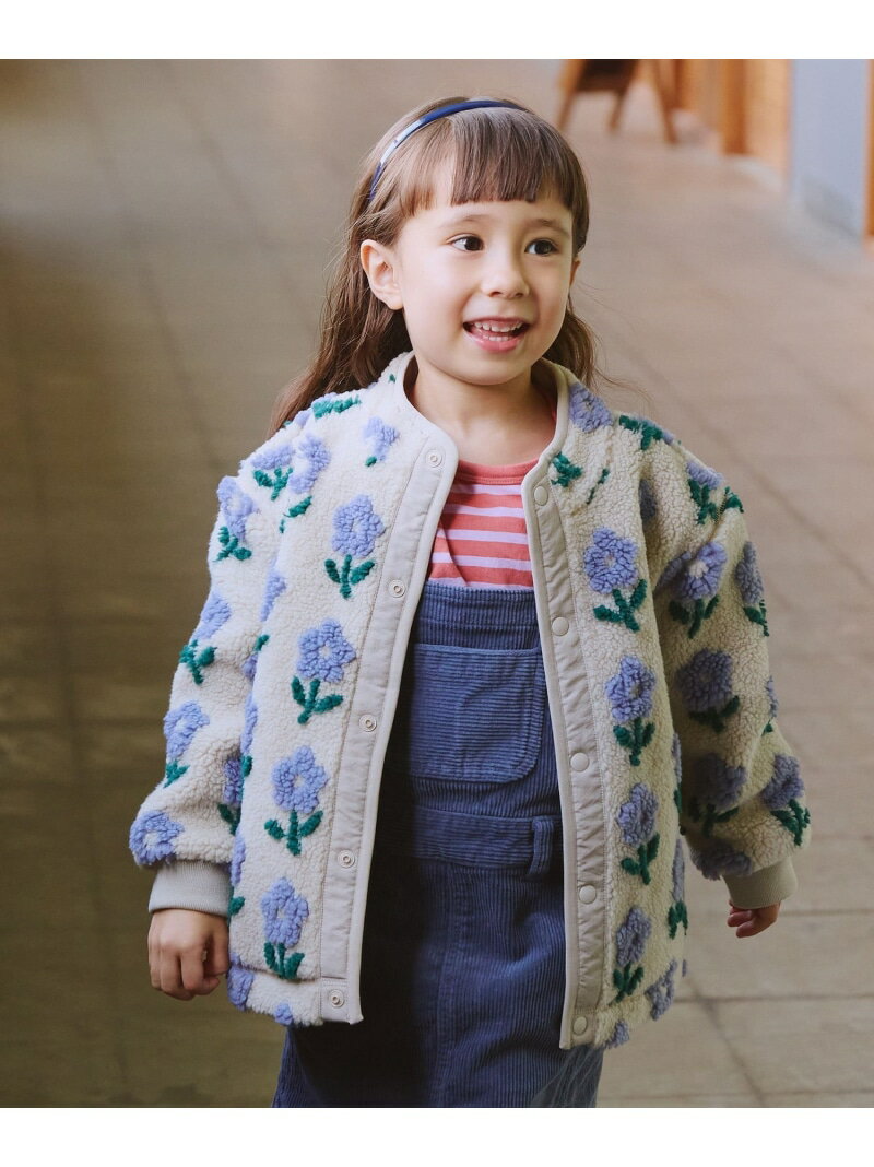 BEAMS mini 【Xで話題！】ジャカード ボア ブルゾン 2025FW(90~140cm) 人気 定番 お出かけ アウター 暖かい 25AW ビームス ミニ ジャケット・アウター ブルゾン・ジャンパー ブルー ブラウン ホワイト【先行予約】*【送料無料】のサムネイル