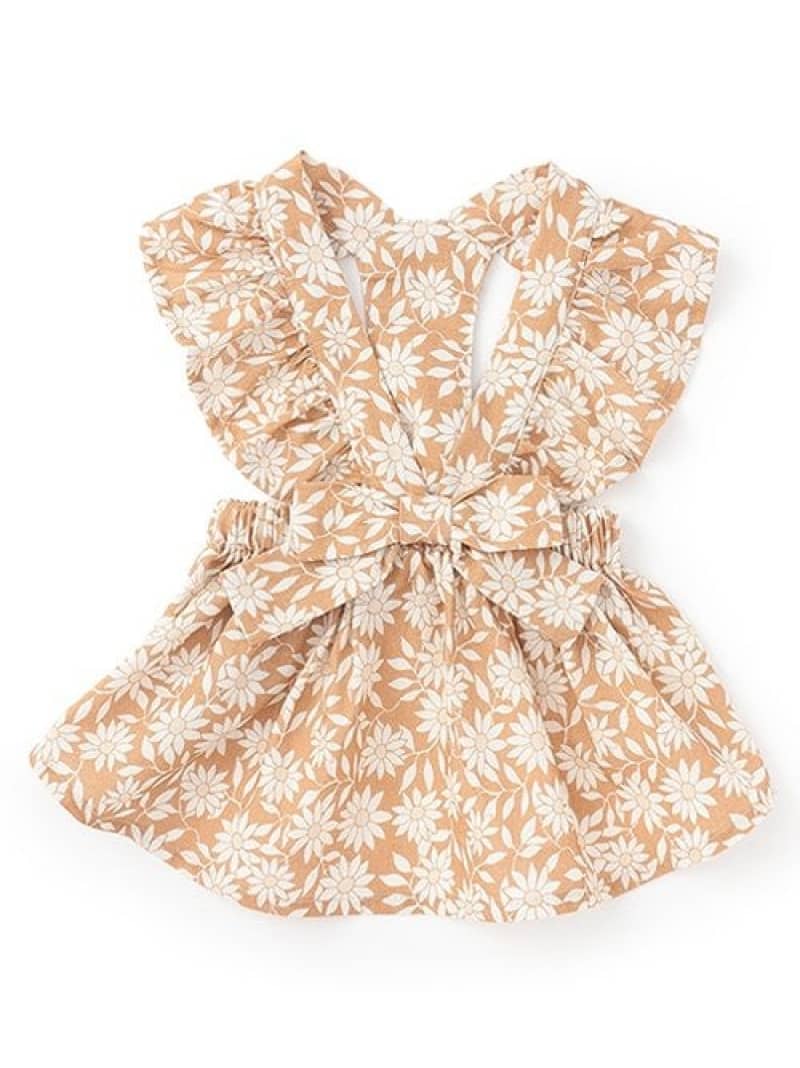 petit main 【DOG】 肩フリルワンピワンピ ナルミヤオンライン ファッション雑貨 その他のファッション雑貨 ブルー ベージュ