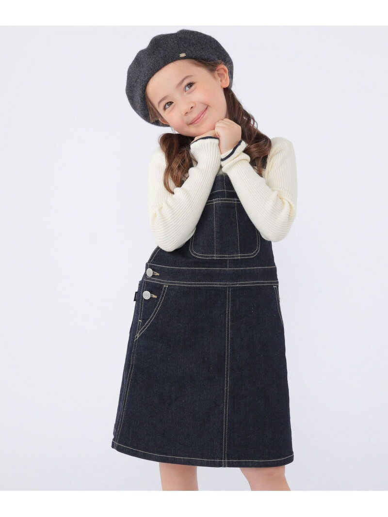 SHIPS KIDS SHIPS KIDS:100~130cm /デニム オーバーオール スカート シップス ワンピース・ドレス ジャンパースカート ネイビー【送料無料】