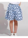 BeBe 【お揃い】復刻アーカイブタイル柄フレアキュロットパンツ(90~150cm) ベベ オンライン ストア パンツ キュロット ブルー【送料無料】