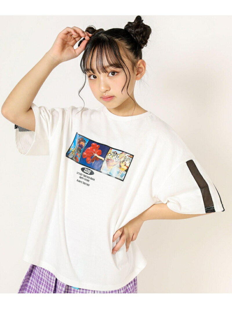 【SALE／50%OFF】ZIDDY フォトプリントBIGTシャツ (130~160cm) ベベ オンライン ストア トップス カットソー・Tシャツ ホワイト ブラック グリーン【RBA_E】