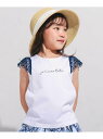 【SALE/30%OFF】BeBe お花レースキャップスリーブ天竺Tシャツ(90~150cm) ベベ オンライン ストア トップス カットソー・Tシャツ ホワイト レッド【RBA_E】【送料無料】
