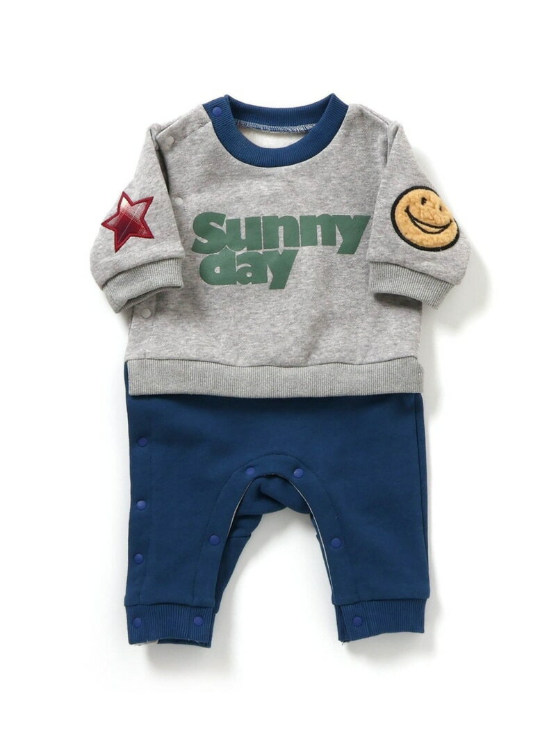 Ampersand 【リンク】バラエティ裏毛起毛カバーオール エフオーオンラインストア マタニティウェア・ベビー用品 ロンパース・カバーオール グレー ブルー ...