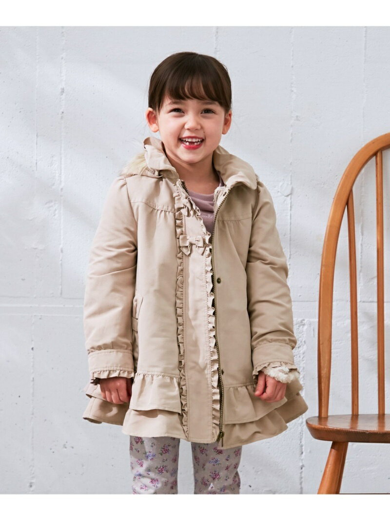 【SALE／30%OFF】any FAM KIDS ガーリー3WAYモッズコート エニィファム ジャケット・アウター ミリタリージャケット カーキグリーン ベージュ【RBA_E】【送料無料】のサムネイル