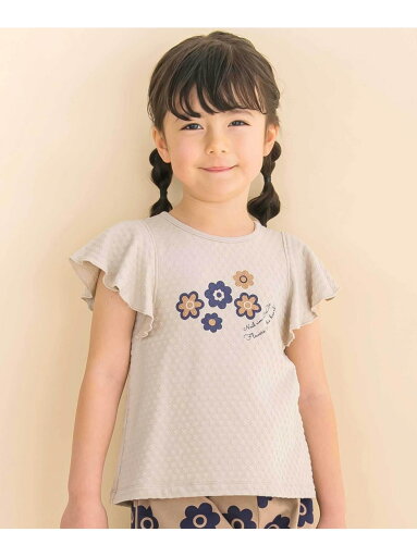 【SALE/30%OFF】Noeil aime BeBe フレアスリーブお花プリント半袖Tシャツ(80~130cm) ベベ オンライン ストア トップス カットソー・Tシャツ ホワイト ベージュ【RBA_E】 【SALE/30%OFF】Noeil aime BeBe フレアスリーブお花プリント半袖Tシャツ(80~130cm) ベベ オンライン ストア トップス カットソー・Tシャツ ホワイト ベージュ【RBA_E】