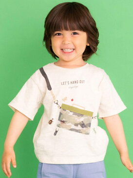 【SALE／50%OFF】SLAP SLIP 虫取りかご 昆虫 プリント Tシャツ (80~130cm) ベベ オンライン ストア カットソー Tシャツ ホワイト グリーン【RBA_E】